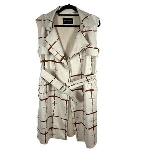 Bellivera Faux Suede Sleeveless Jacket With Belt NWT Womens Size XS‎